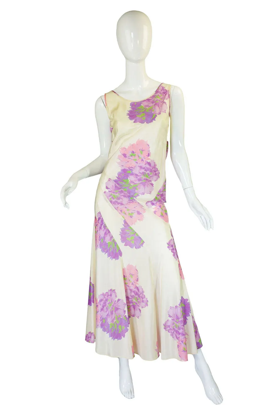 1930s Silk Taffeta Bias Cut Gown