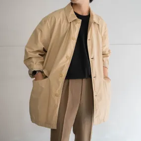 1990s Ralph Lauren beige color cotton nylon half balmacaan coat