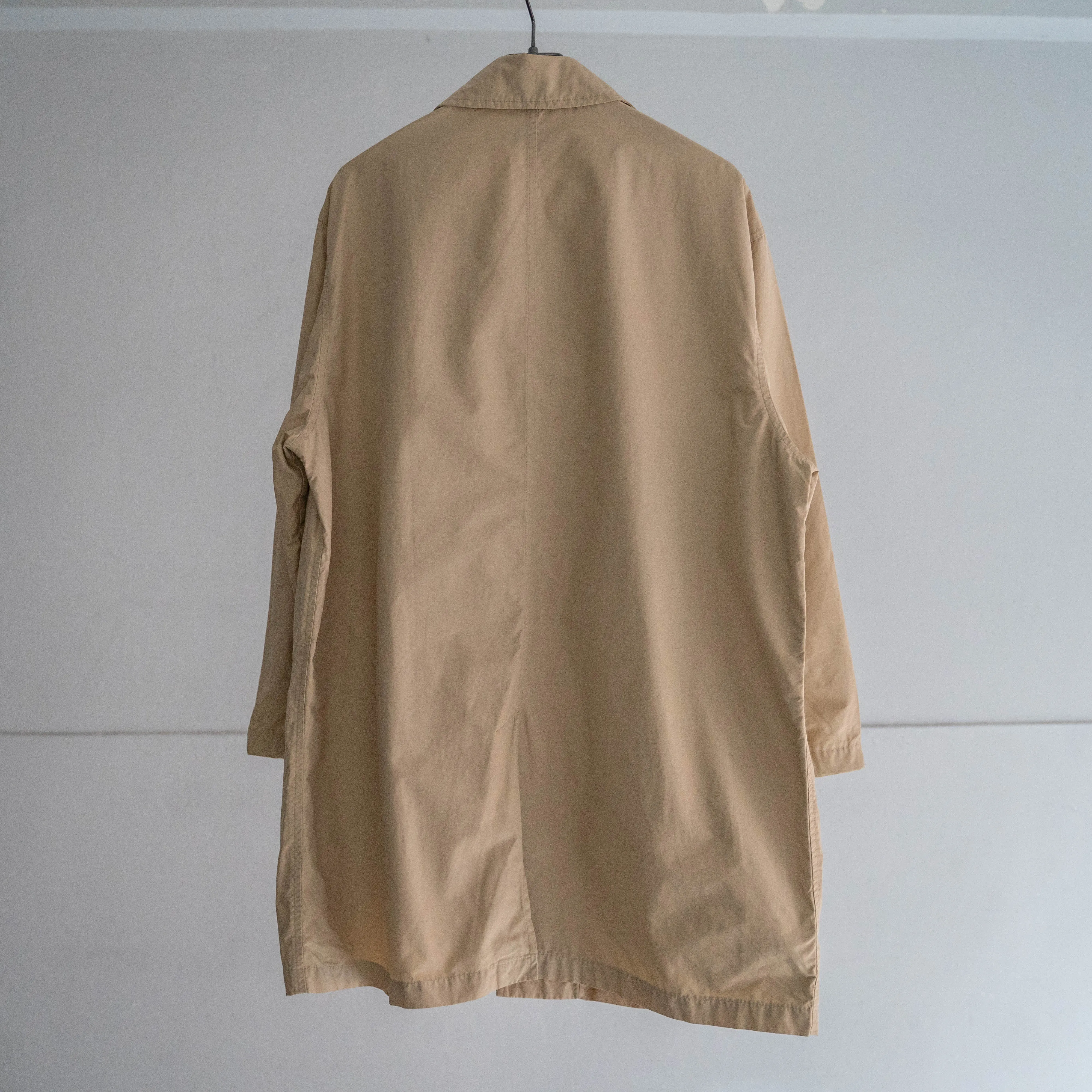 1990s Ralph Lauren beige color cotton nylon half balmacaan coat