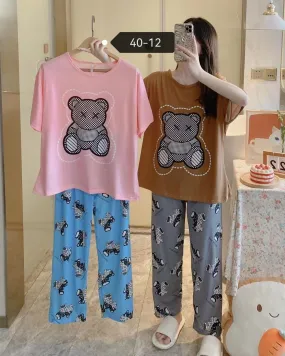 2 Pcs Women's Pajama Home Wear P40-12