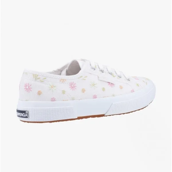 2750 FLOWERS EMBROIDERY Ladies Trainers White/Multicolour Flowers