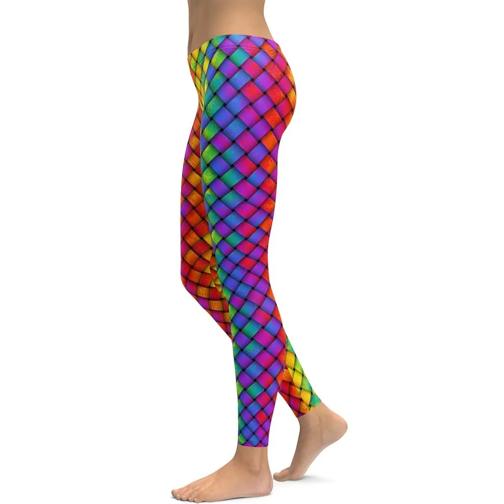 3D Rainbow Pattern Leggings