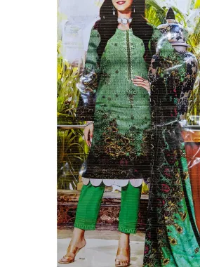 3Pcs Unstitched Digital Printed Lawn Suit For Women D-73 WU31