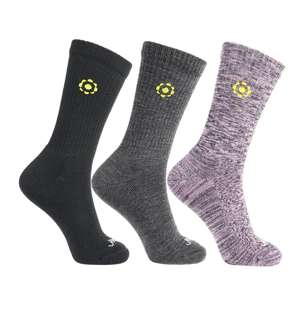 86% Rich Merino Wool Everyday Crew Socks - 3 Pack