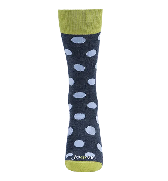 89% Rich Merino Wool Everyday Crew Socks -Dots