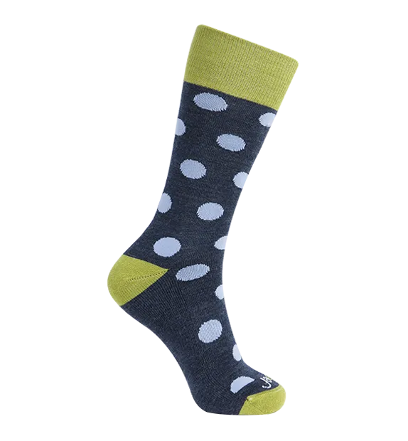 89% Rich Merino Wool Everyday Crew Socks -Dots