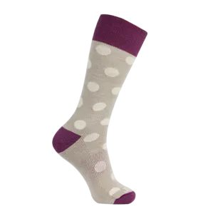 89% Rich Merino Wool Everyday Crew Socks -Dots