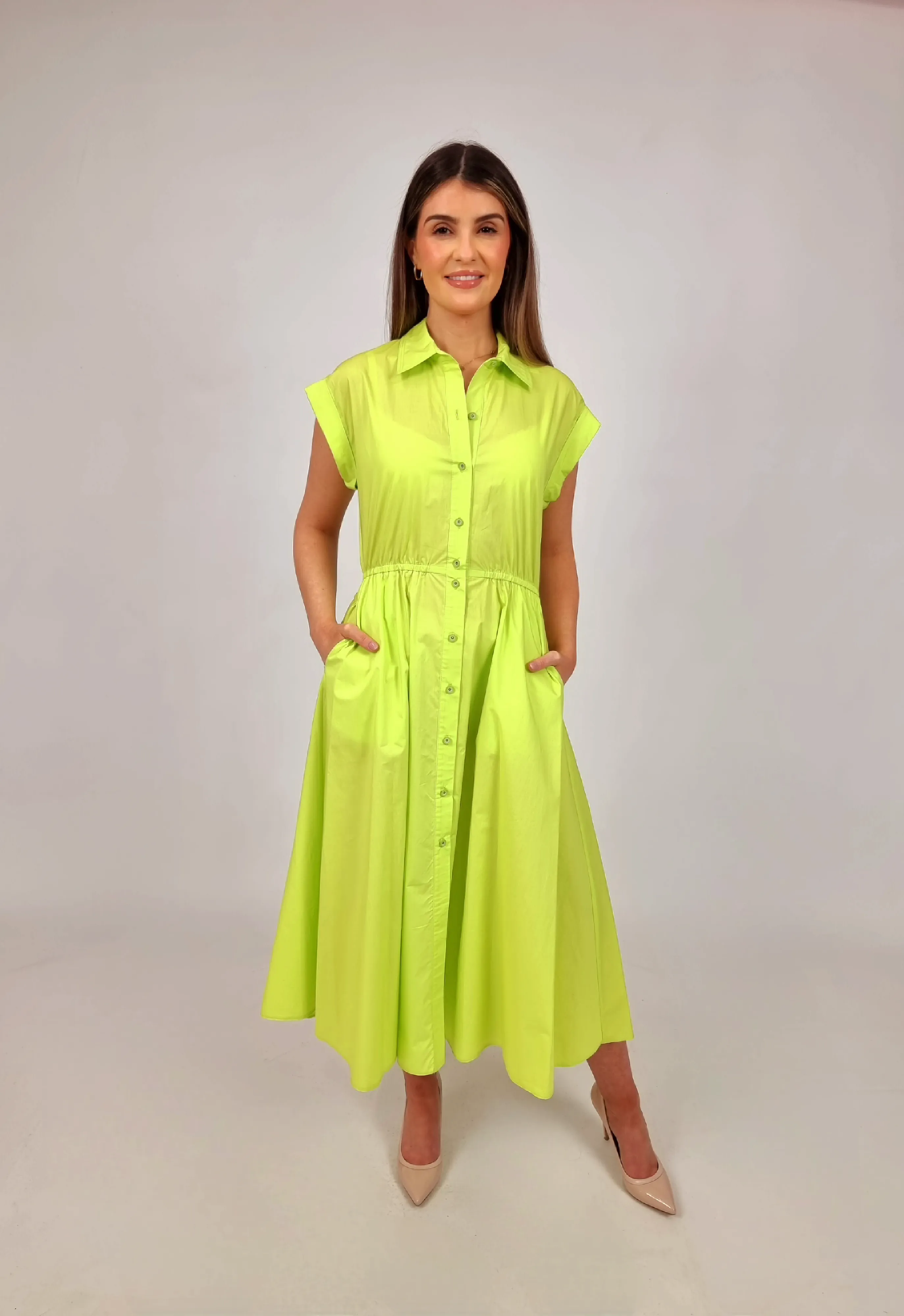 Access Lime Green Shirt Dress