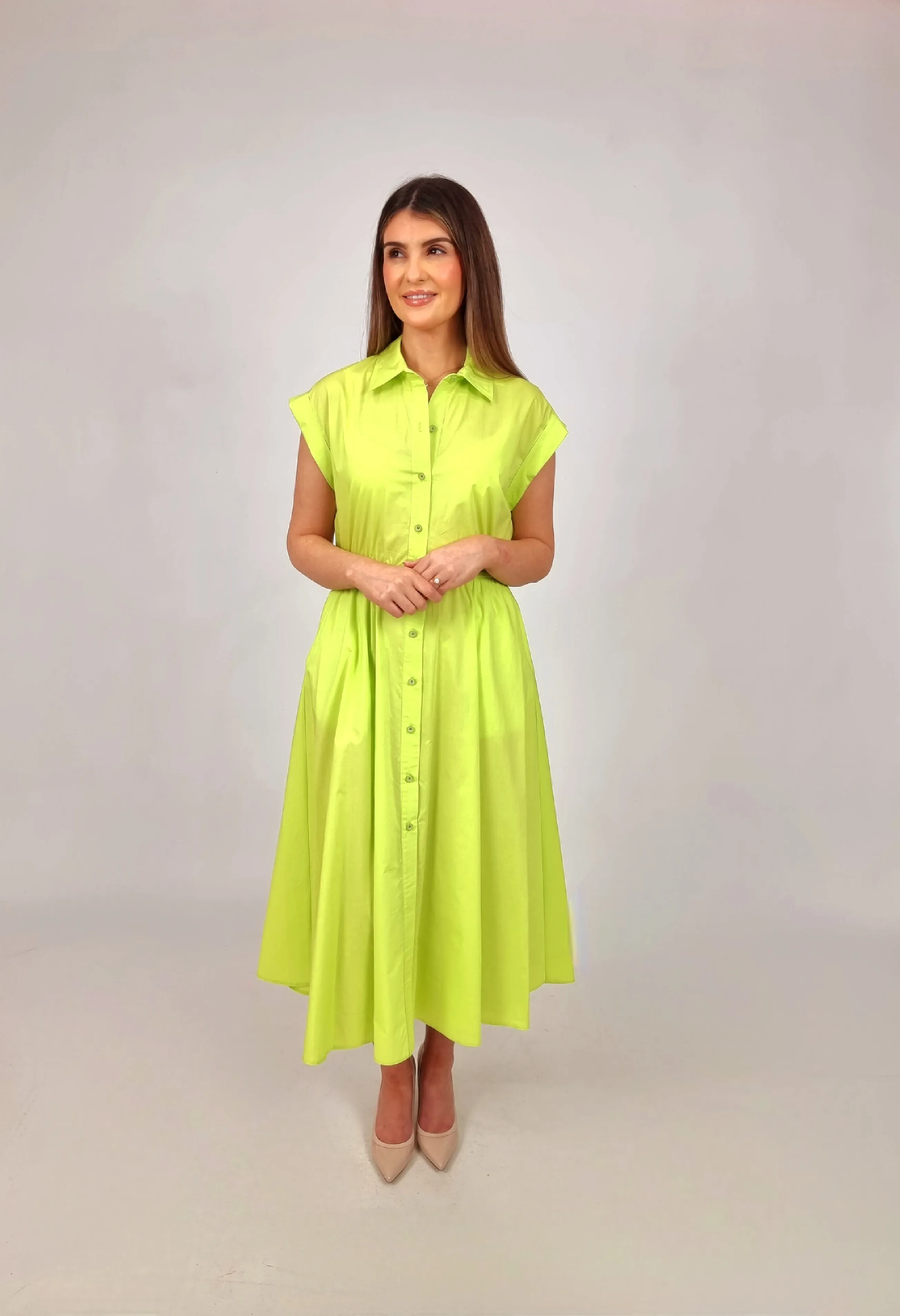 Access Lime Green Shirt Dress