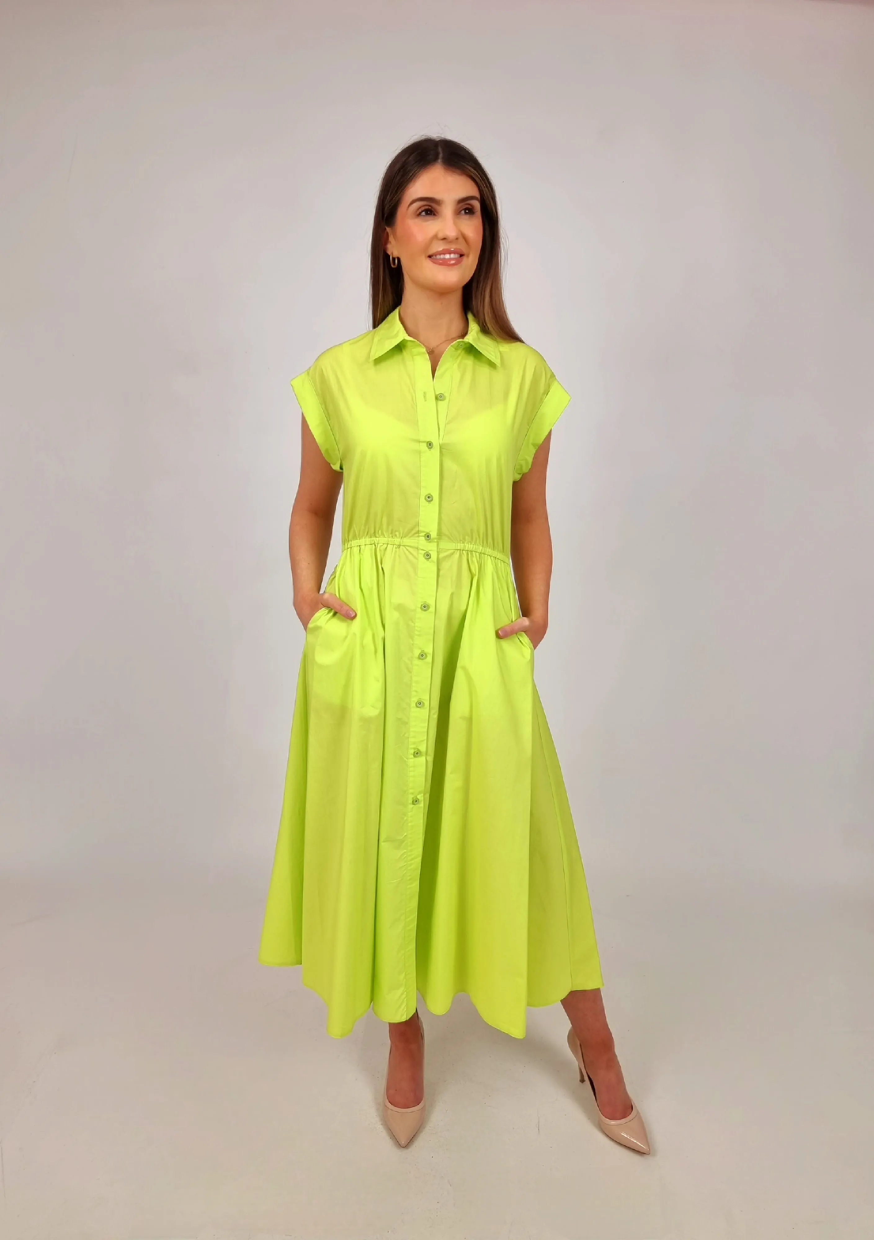 Access Lime Green Shirt Dress