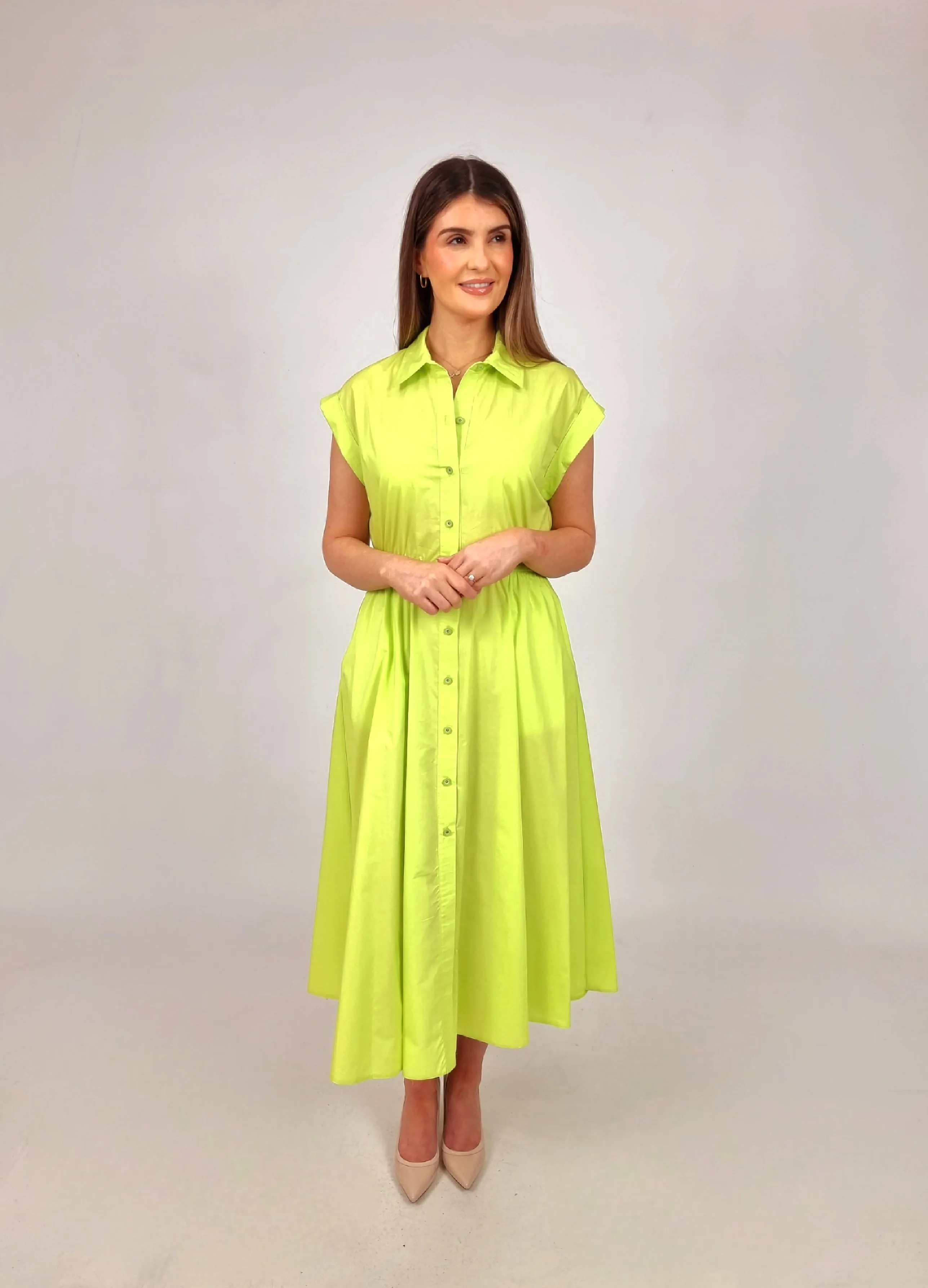 Access Lime Green Shirt Dress