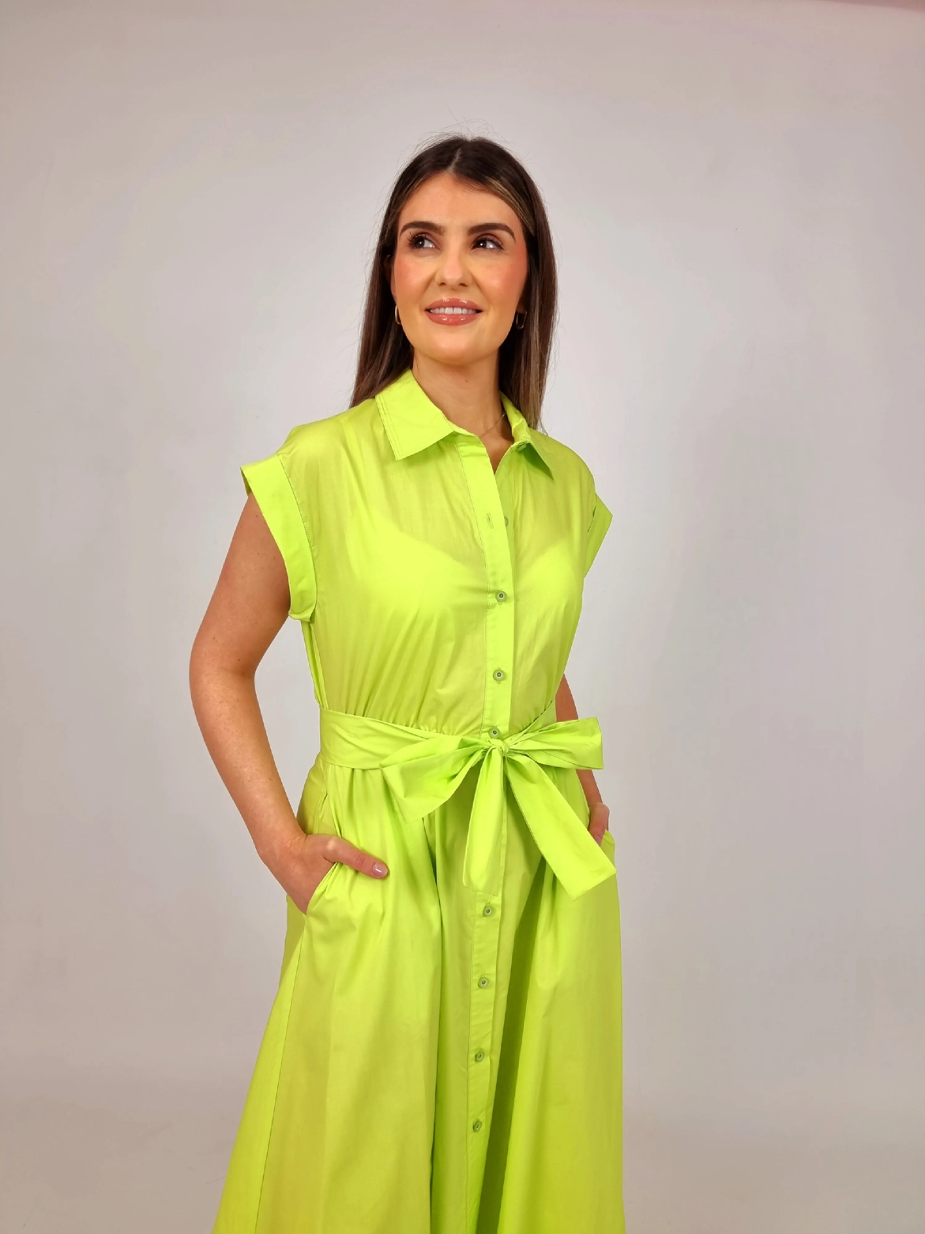 Access Lime Green Shirt Dress