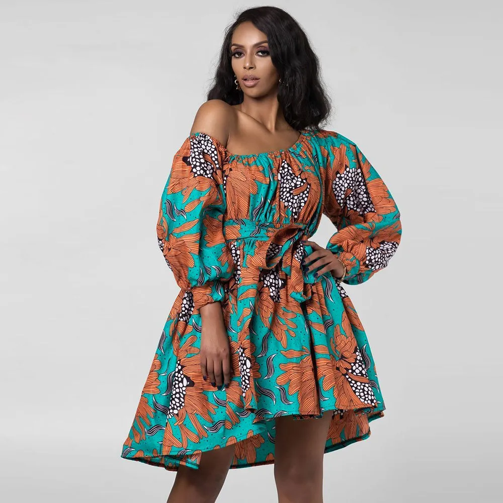 African Dresses For Women Elegent Fashion Style Casual Printing Long Sleeve Party Sexy Bohemian T shirt Dress Women Summer