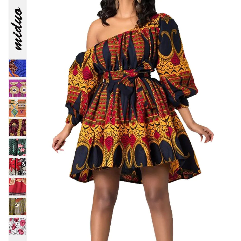 African Dresses For Women Elegent Fashion Style Casual Printing Long Sleeve Party Sexy Bohemian T shirt Dress Women Summer