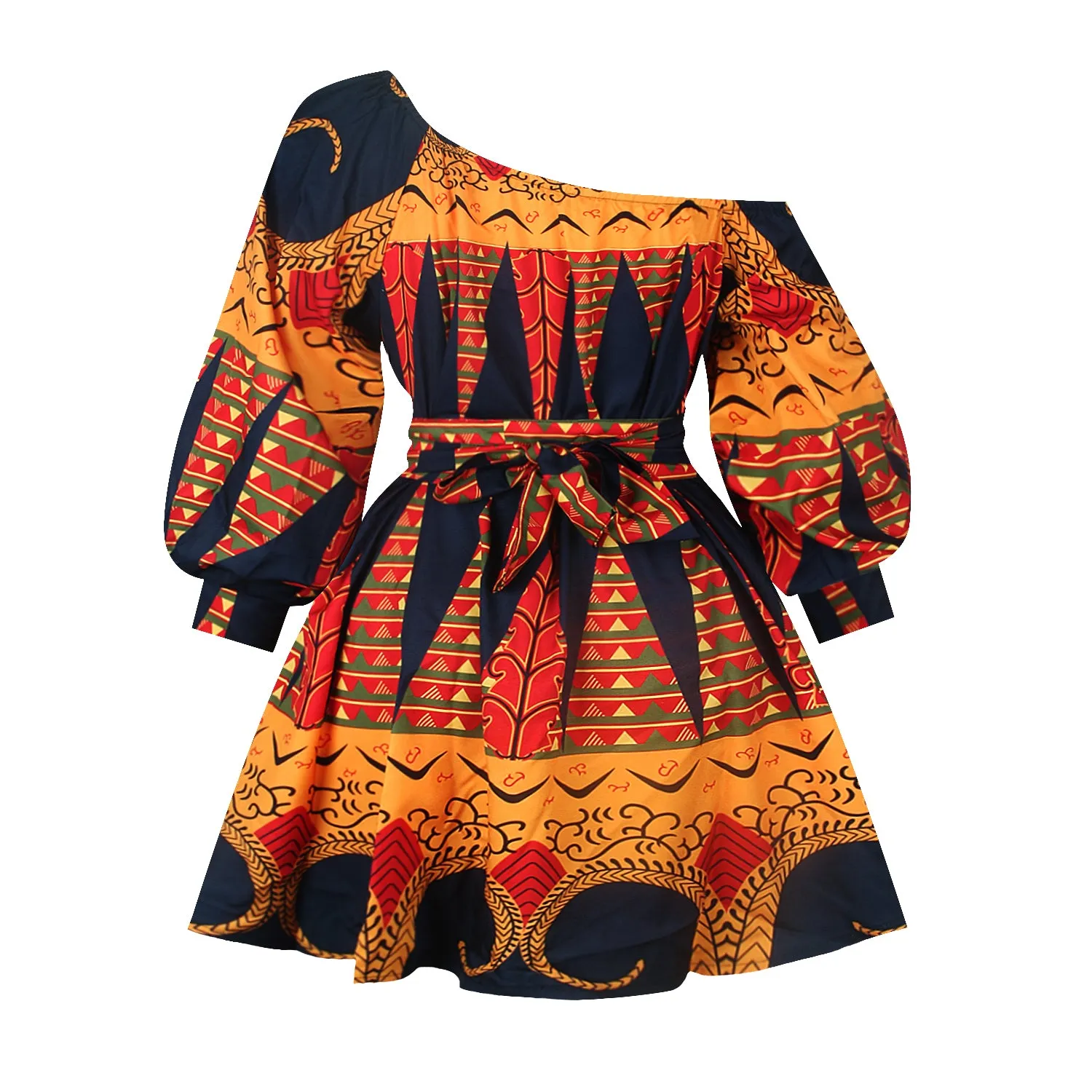 African Dresses For Women Elegent Fashion Style Casual Printing Long Sleeve Party Sexy Bohemian T shirt Dress Women Summer