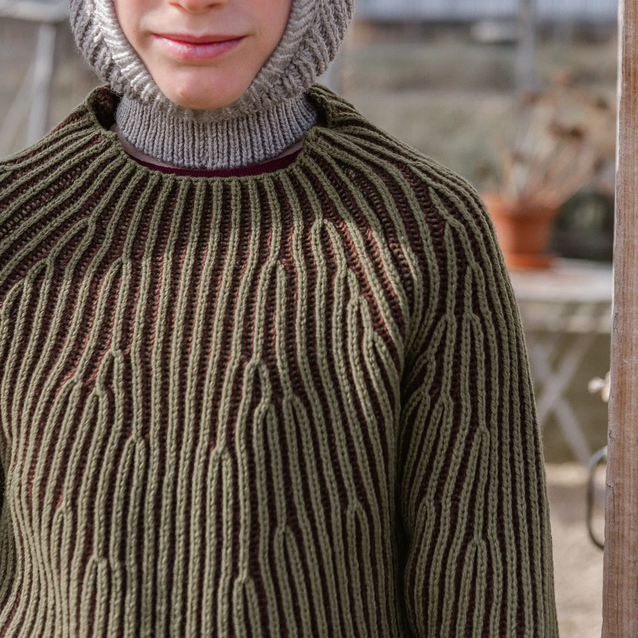 Afron Brioch Knit Pullover - 100% Merino - Mallow/Paprika (1-10y)