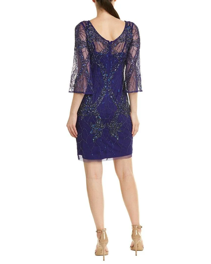 Aidan by Aidan Mattox Long Sleeve Short Cocktail Dress