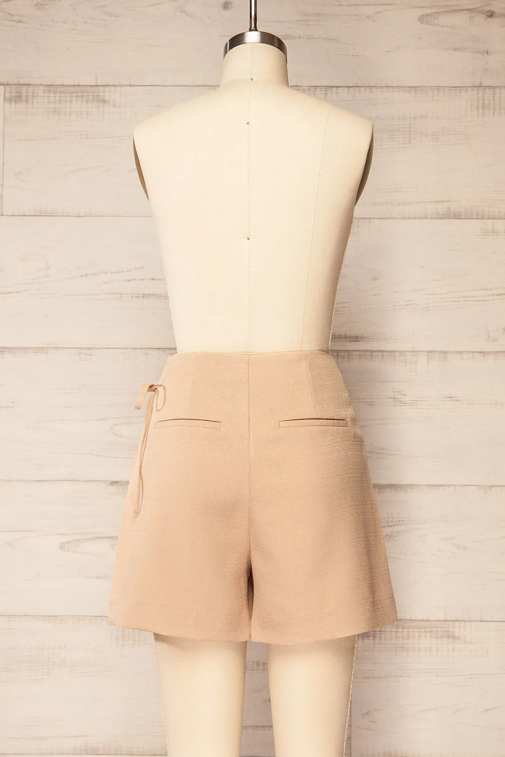 Akron | Beige Skort w/ Bow Detail