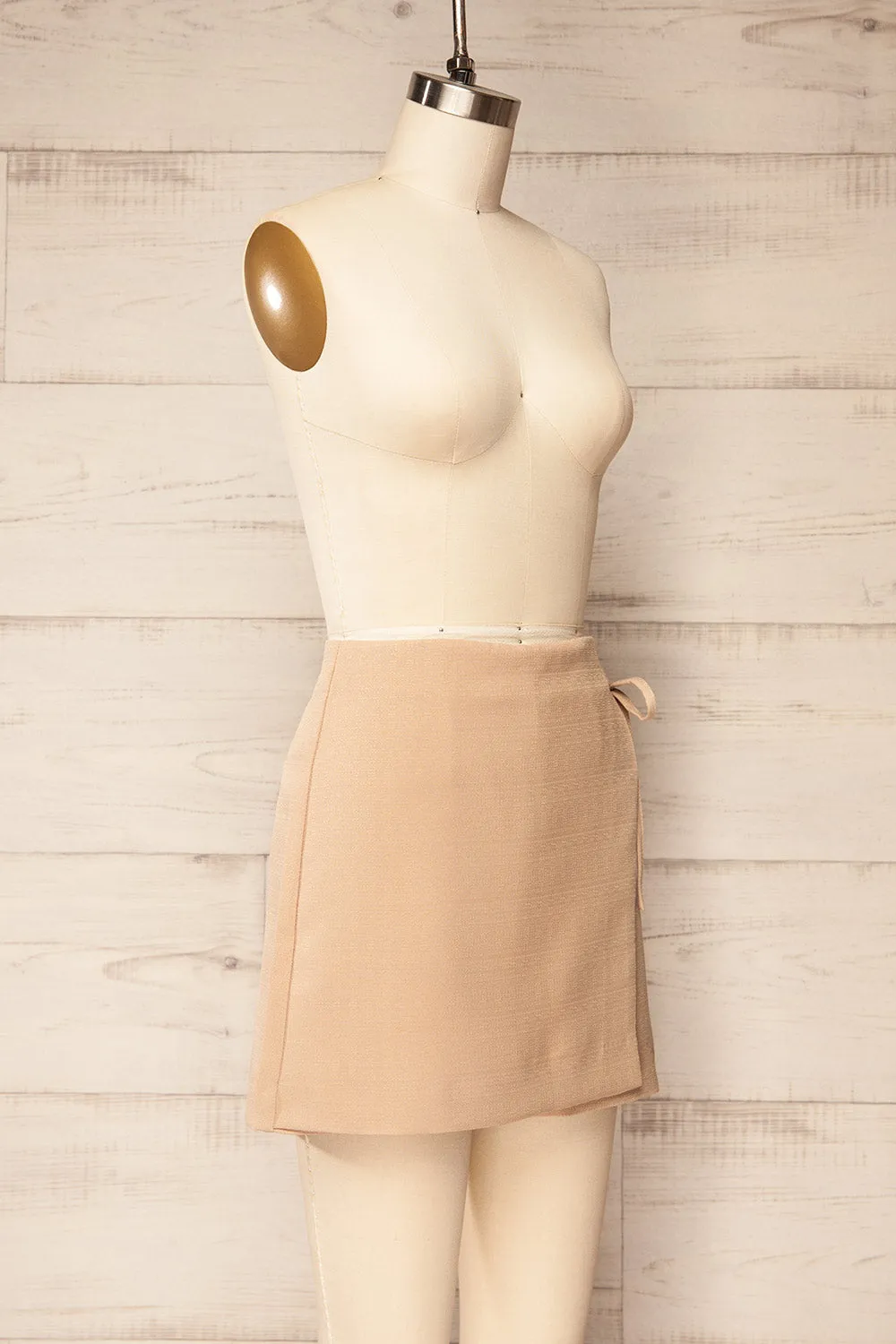 Akron | Beige Skort w/ Bow Detail