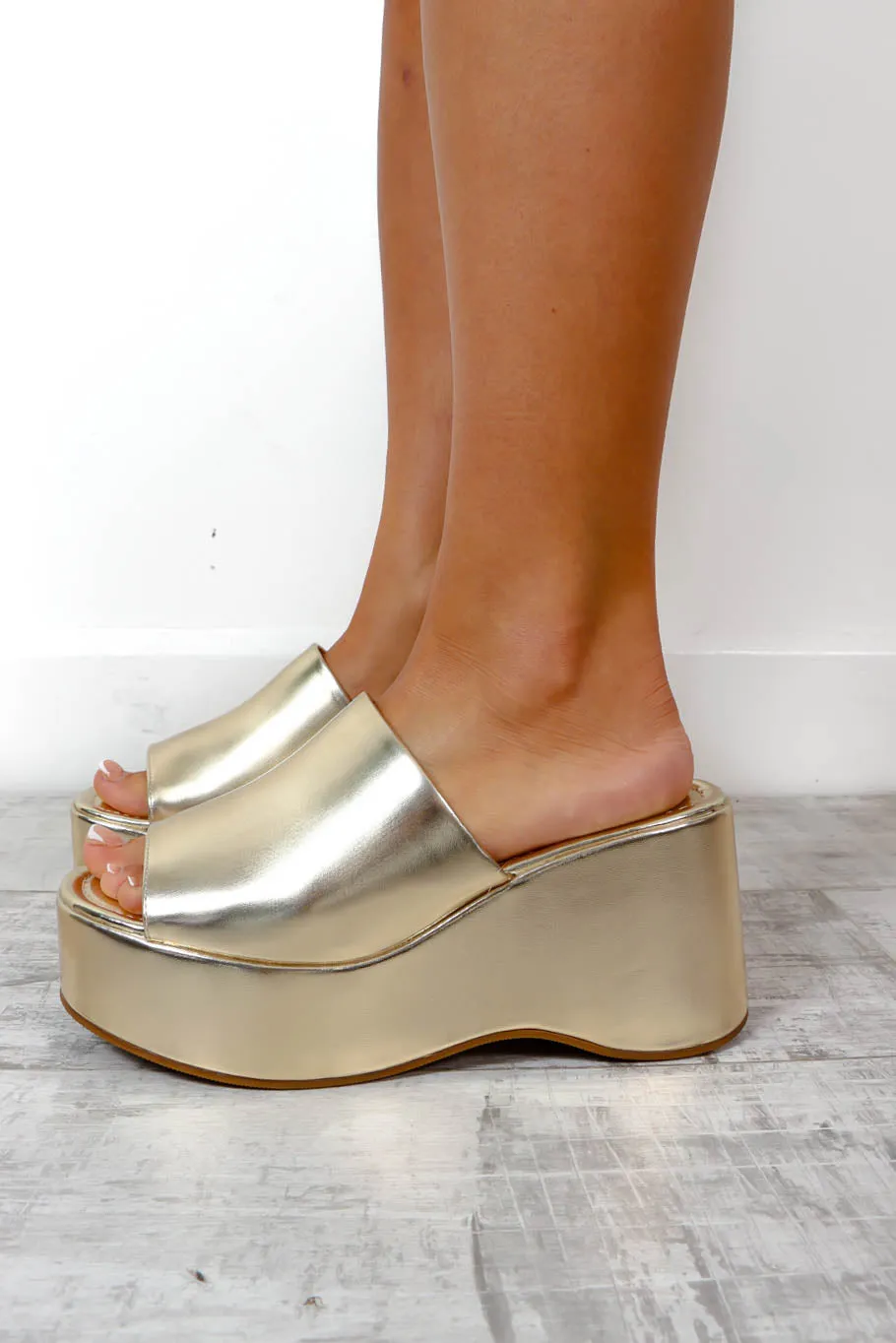 All The Above - Gold Mule Flatforms