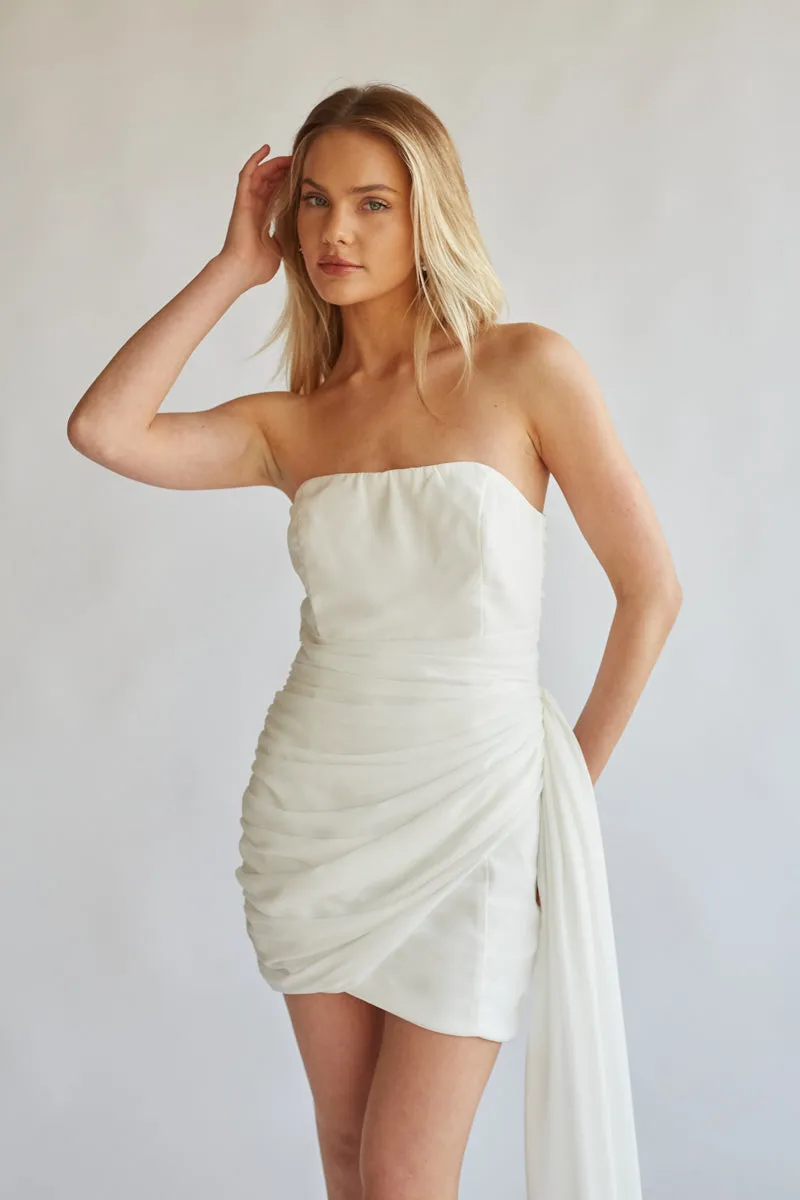 Ariana Strapless Draped Mini Dress