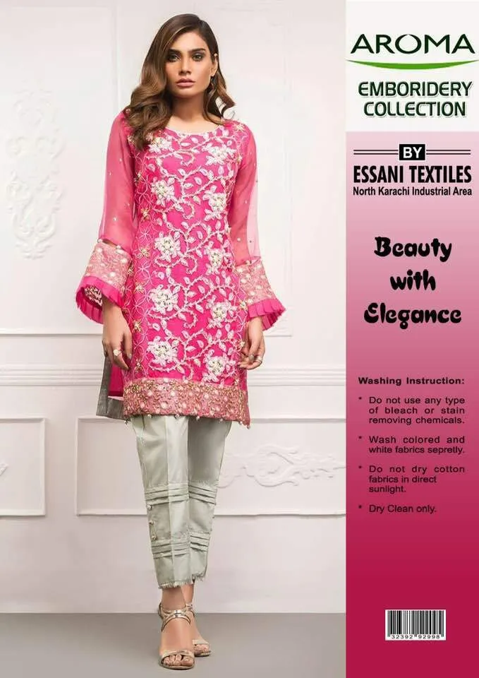 Aroma Chiffon Dresses - Embroidered Chiffon Dupatta - Replica - Unstitched