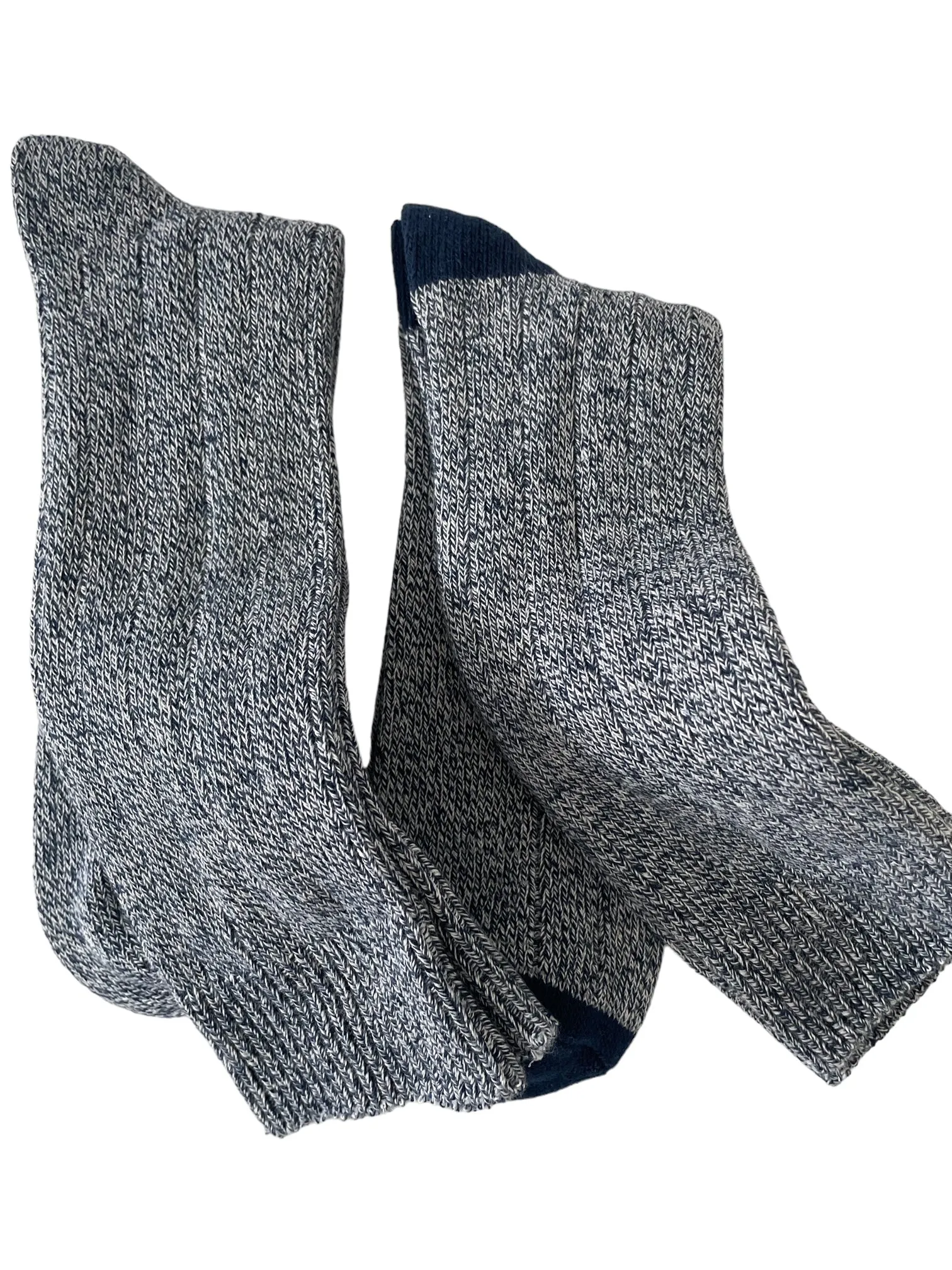 Big and Tall Men's Crew Socks Midweight Cotton Blend in Fashionable Heather Colors