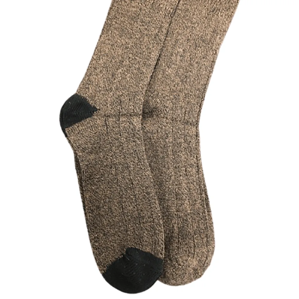 Big and Tall Men's Crew Socks Midweight Cotton Blend in Fashionable Heather Colors