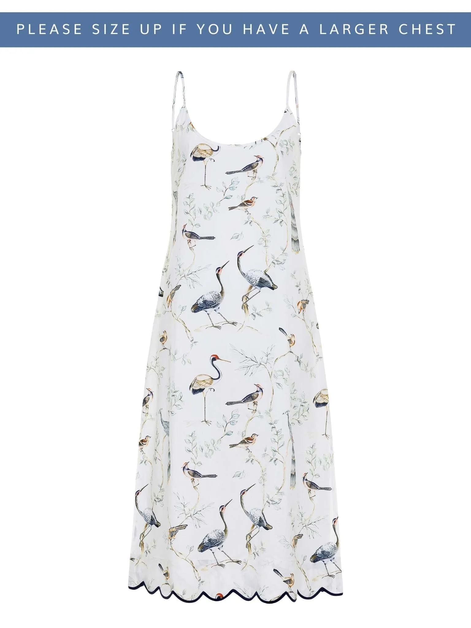 Birds of a Feather Print Slip Nightgown