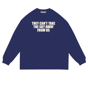 Birds "Cant Take The Sky" Navy Premium Oversized Box Long Sleeve