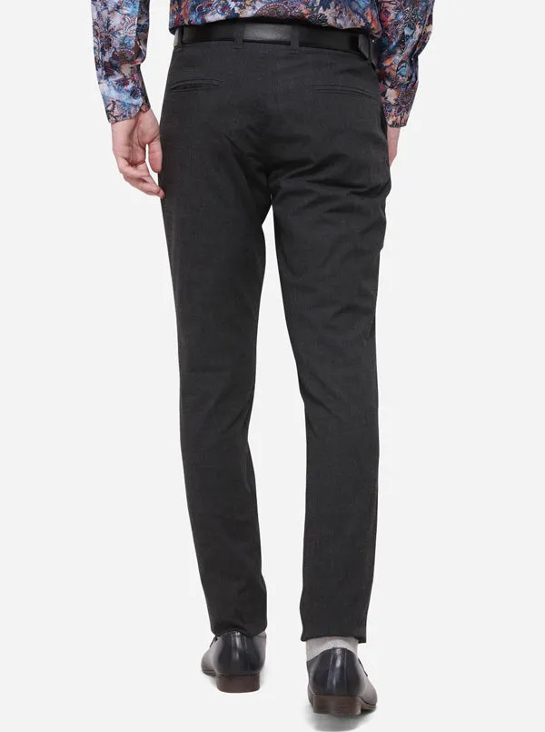 Black Checked Slim Fit Club Wear Trouser | JB Studio