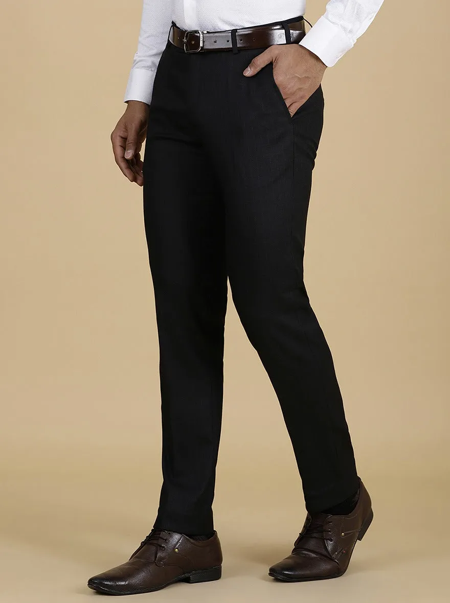 Black Checked Super Slim Fit Formal Trouser | Greenfibre