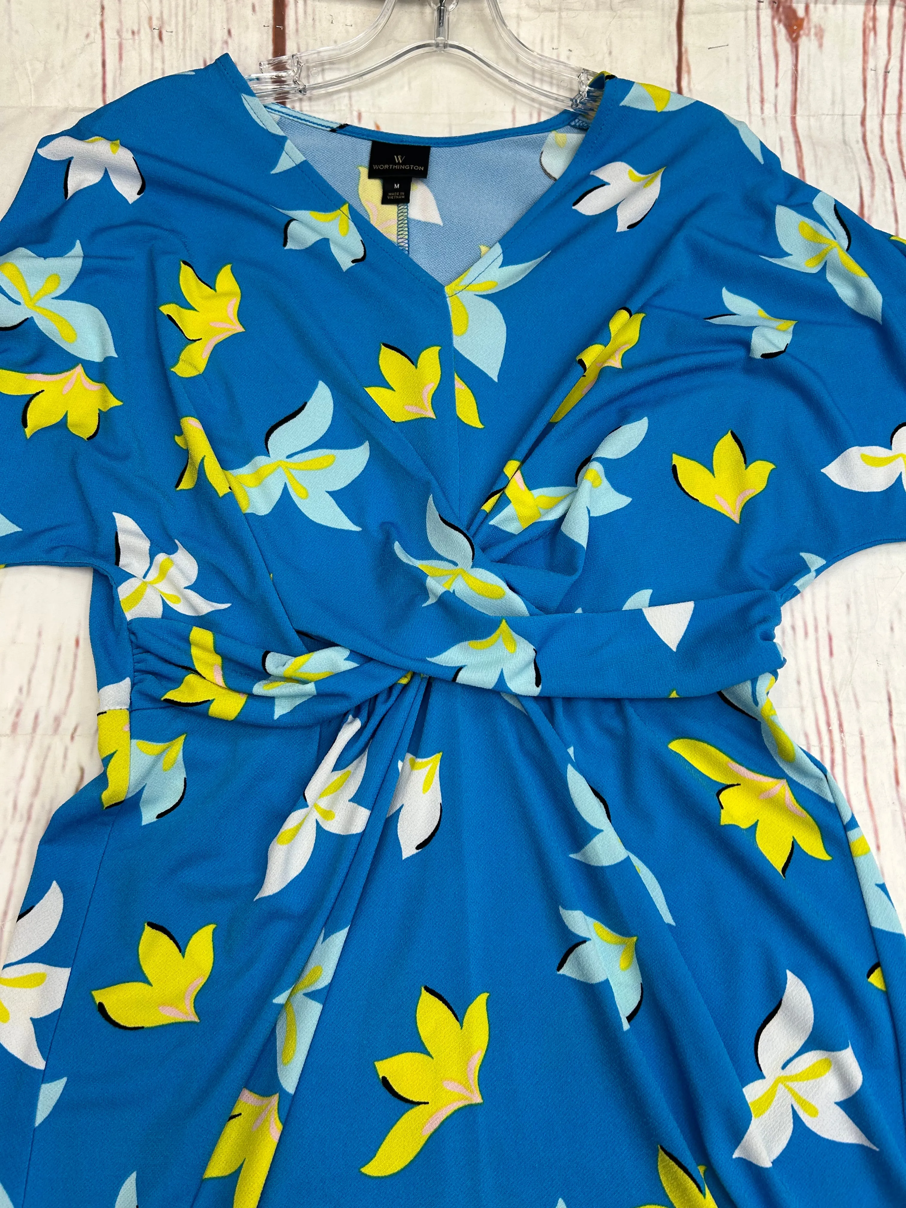 Blue Yellow Dress Party Short Worthington, Size M