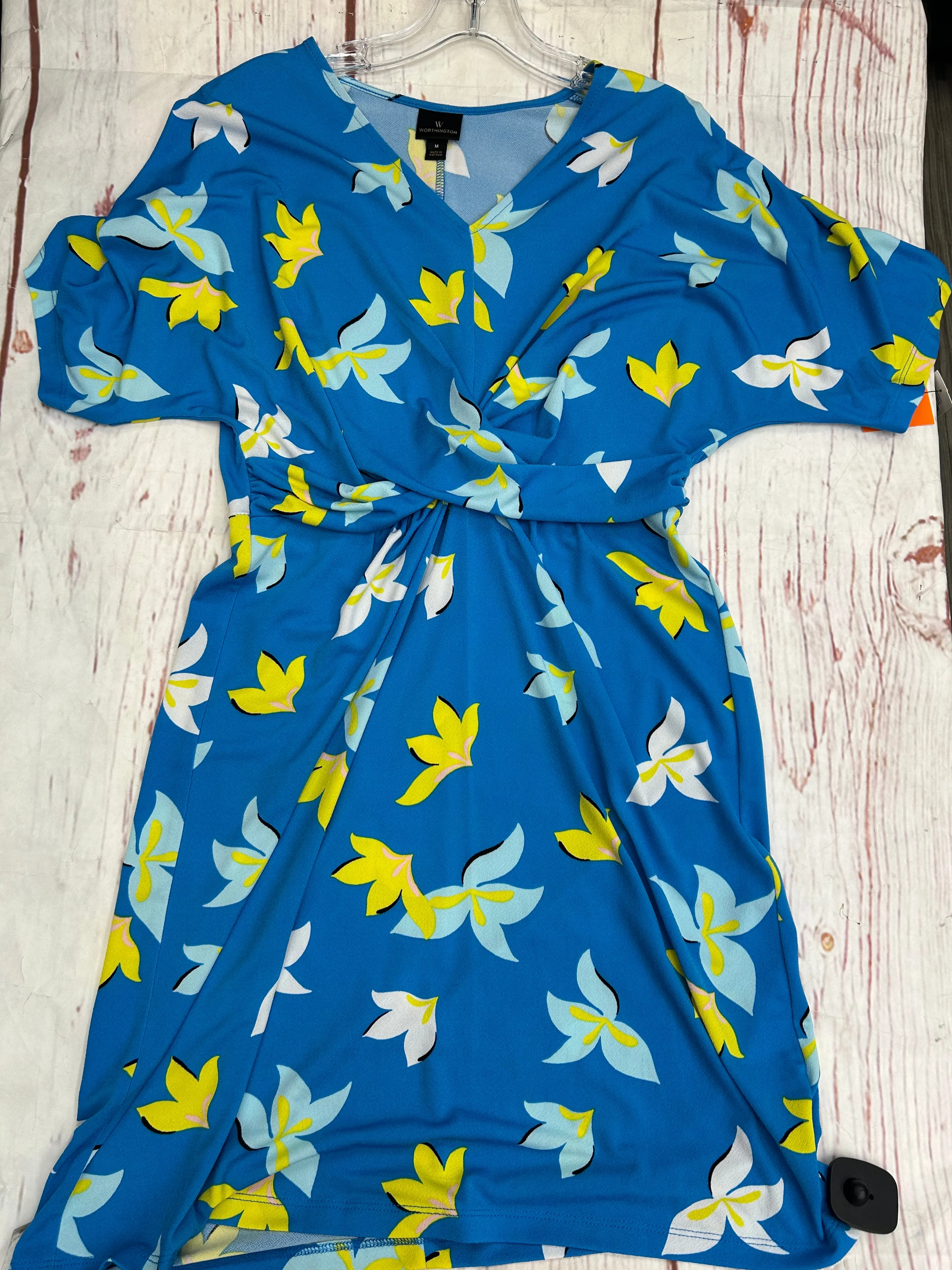 Blue Yellow Dress Party Short Worthington, Size M