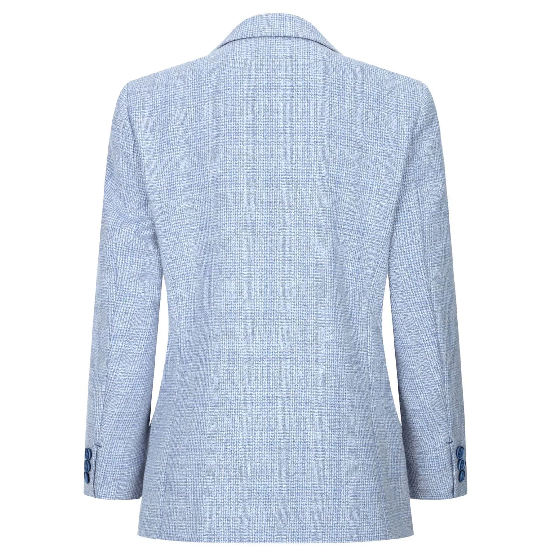 Boys 3 Piece Check Suit Tweed Light Blue Tailored Fit Wedding Peaky Classic