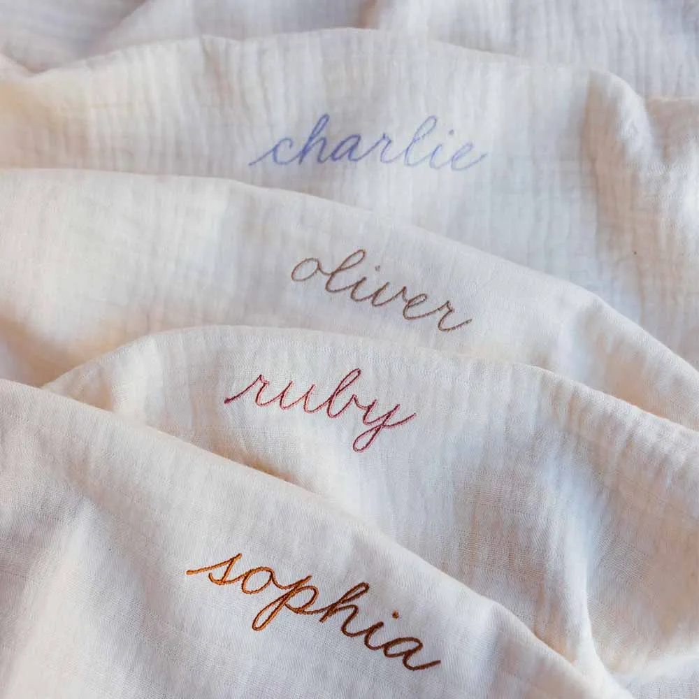 Bundle swaddle & mini towel - Organic cotton - Personalized