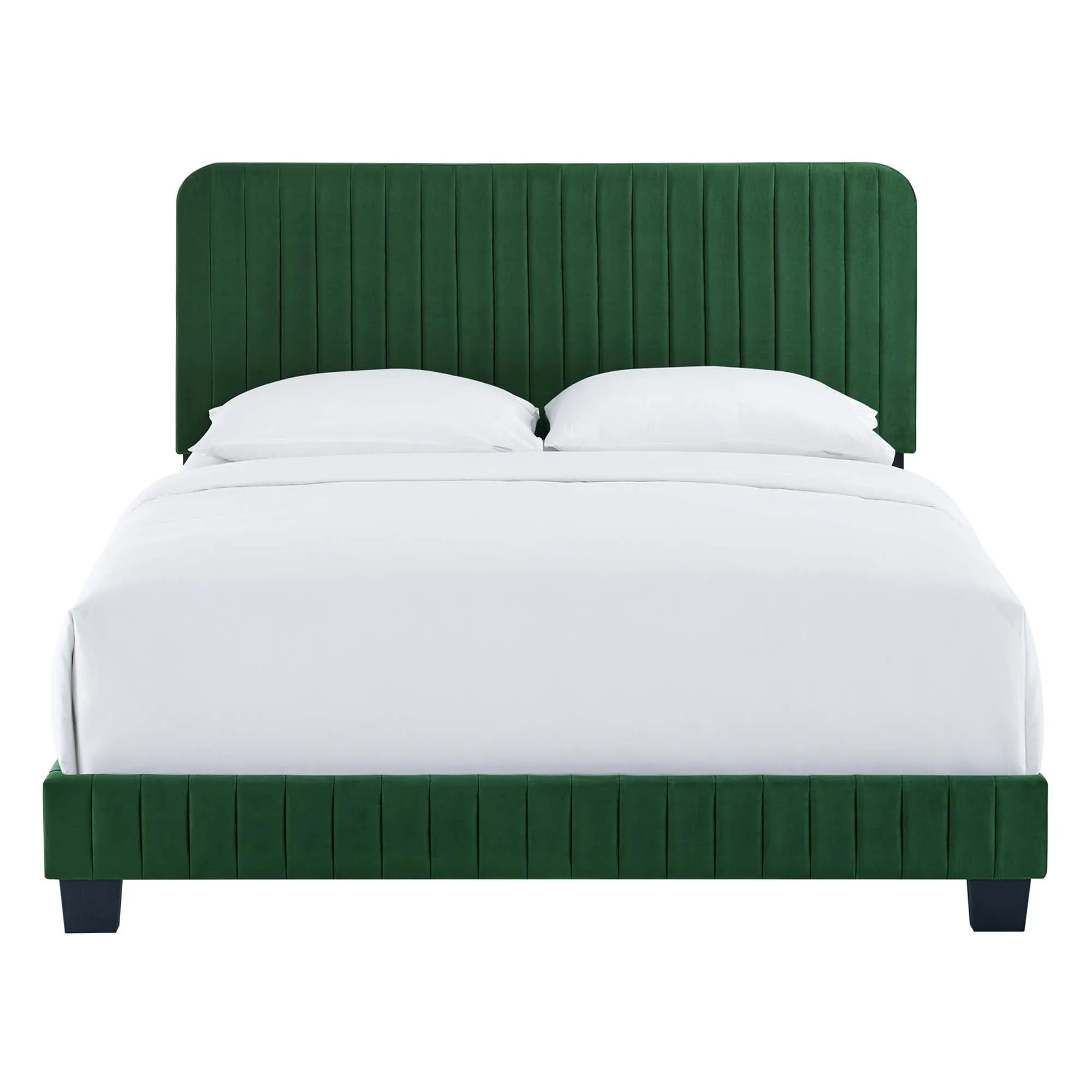 Celine  Channel Tufted Performance Velvet  Platform Bed