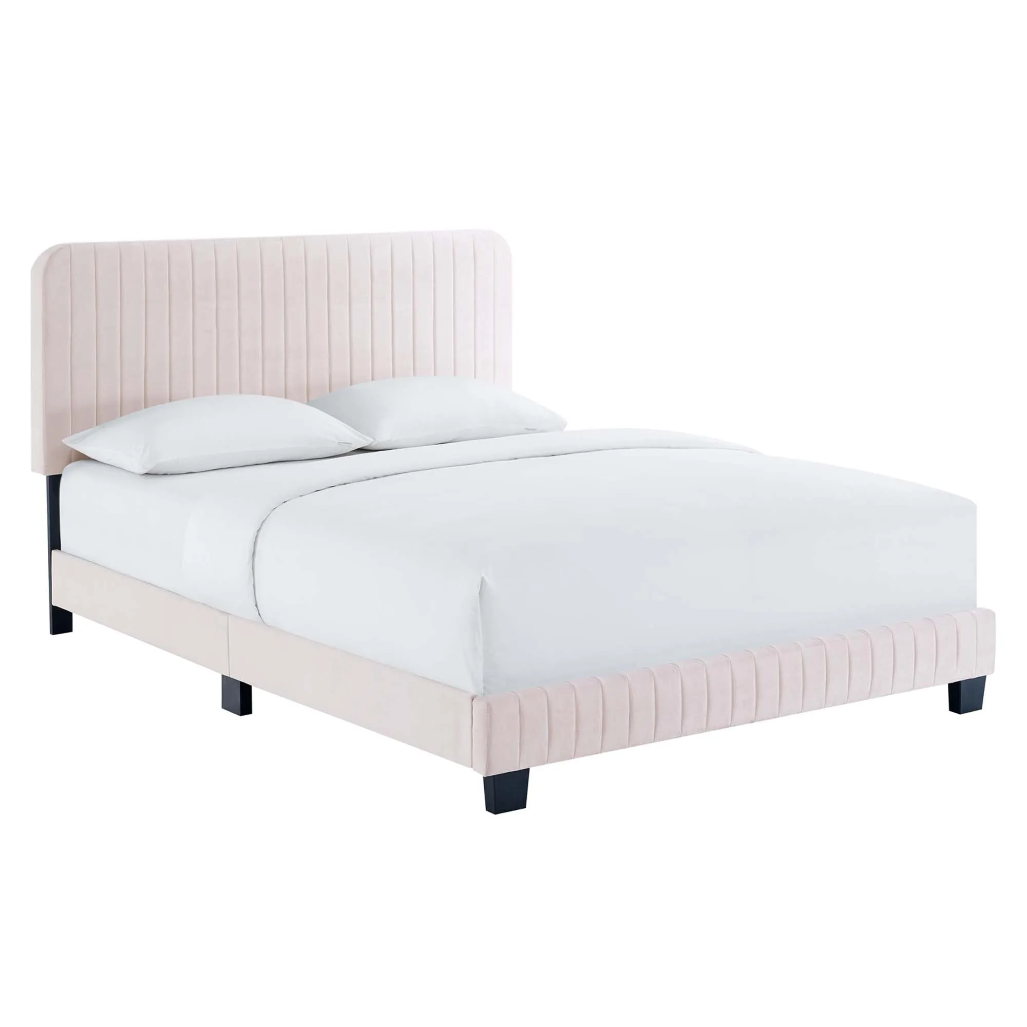 Celine  Channel Tufted Performance Velvet  Platform Bed