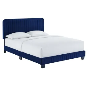 Celine  Channel Tufted Performance Velvet  Platform Bed