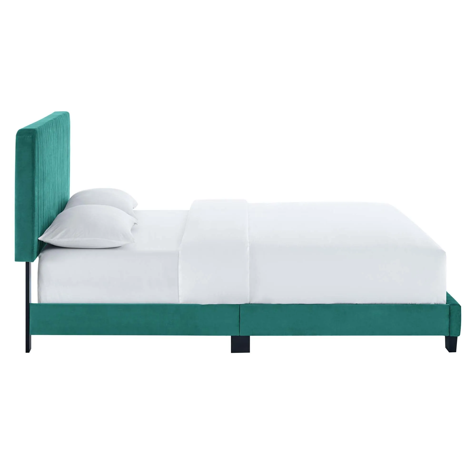 Celine  Channel Tufted Performance Velvet  Platform Bed