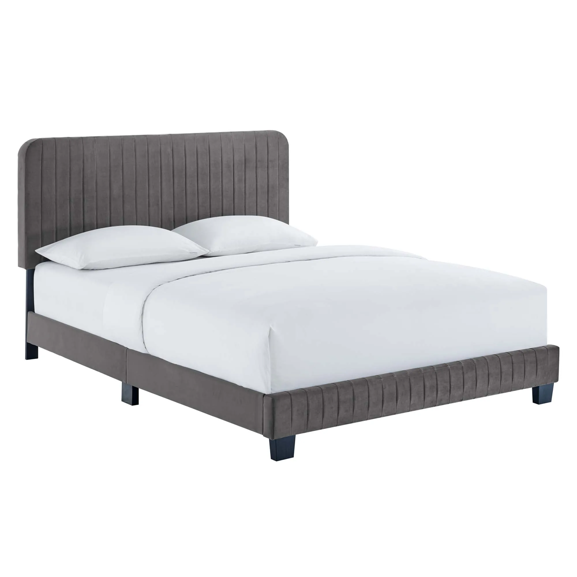 Celine  Channel Tufted Performance Velvet  Platform Bed