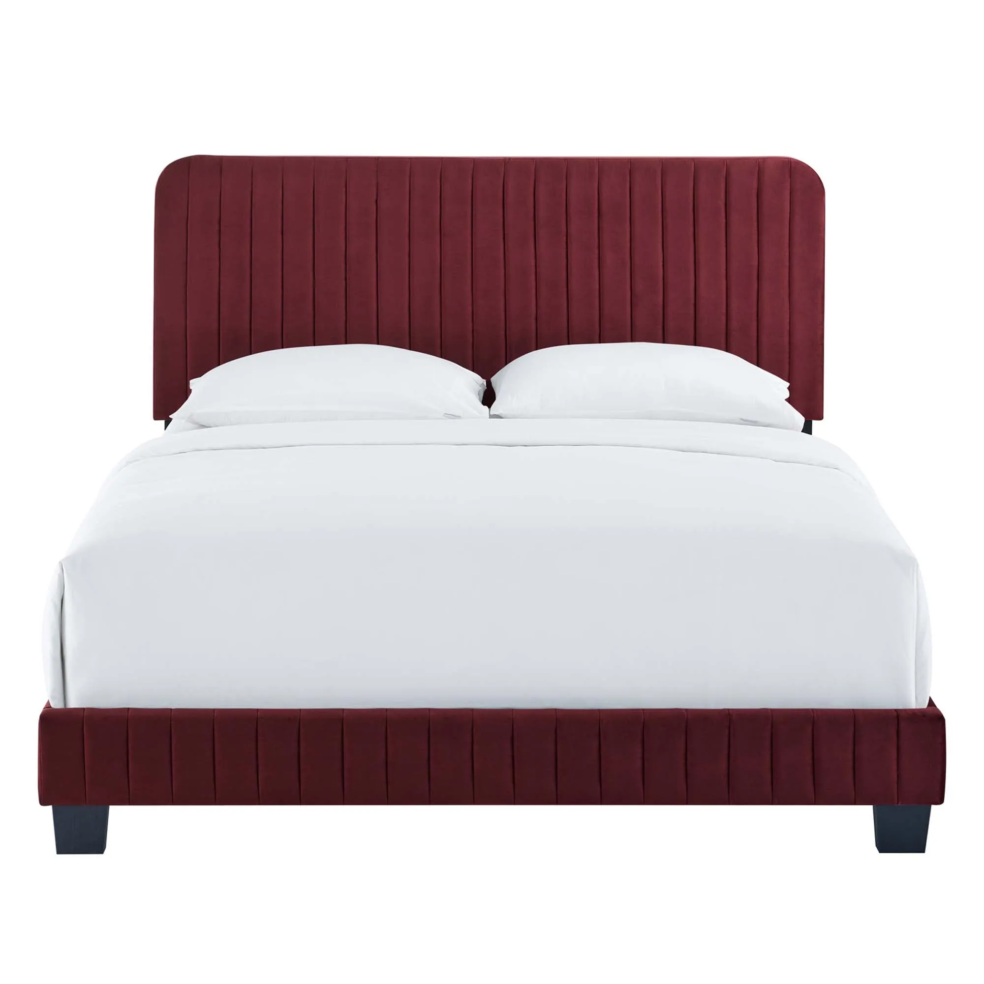 Celine  Channel Tufted Performance Velvet  Platform Bed