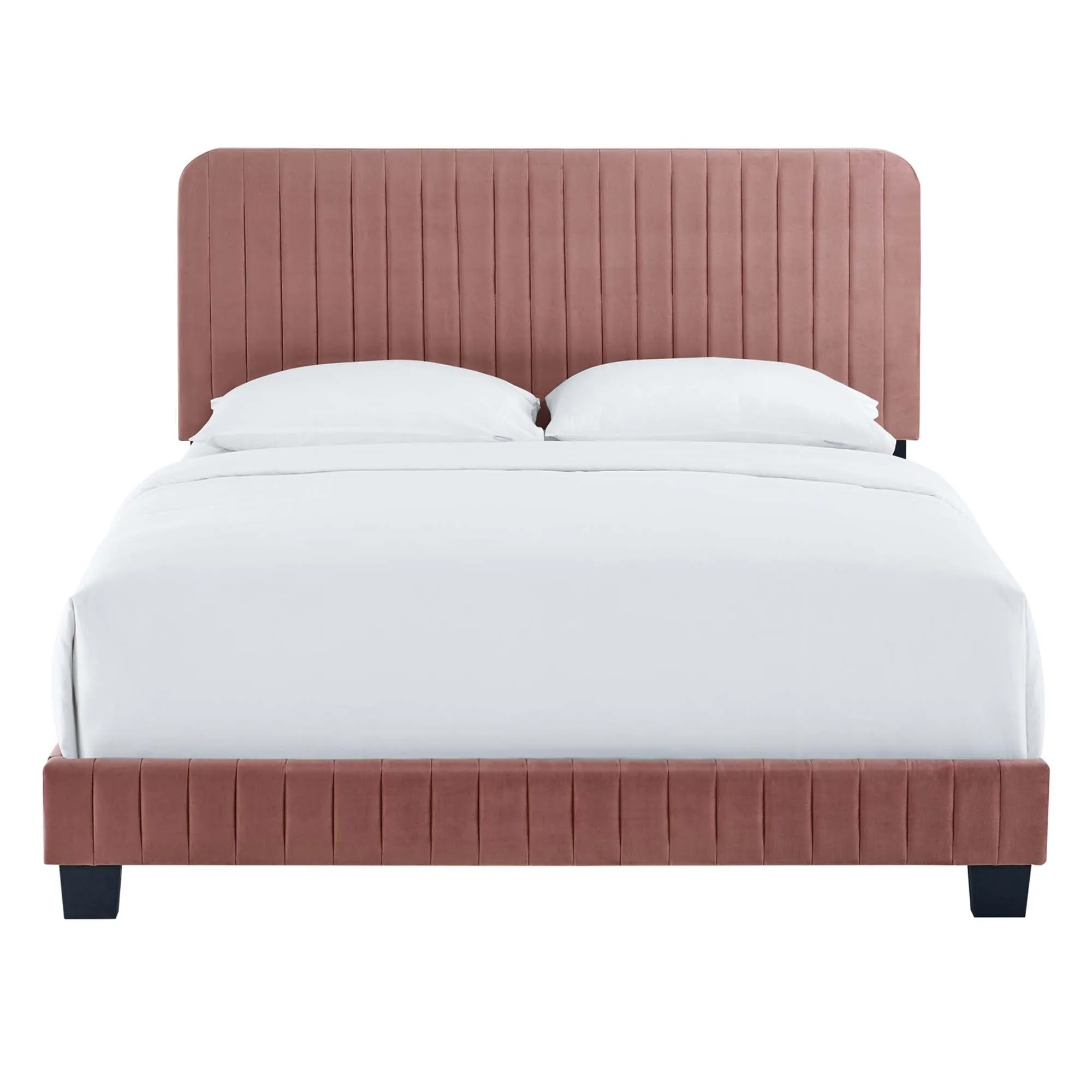 Celine  Channel Tufted Performance Velvet  Platform Bed