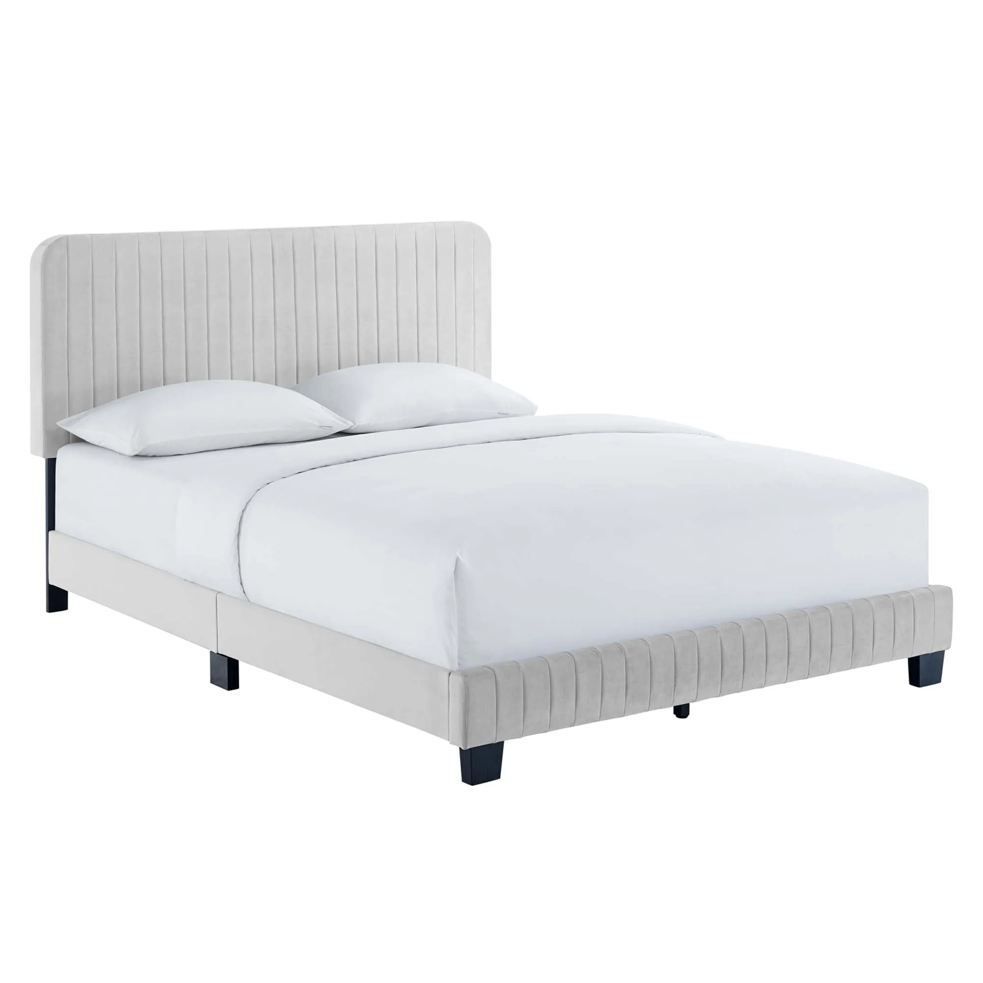 Celine  Channel Tufted Performance Velvet  Platform Bed