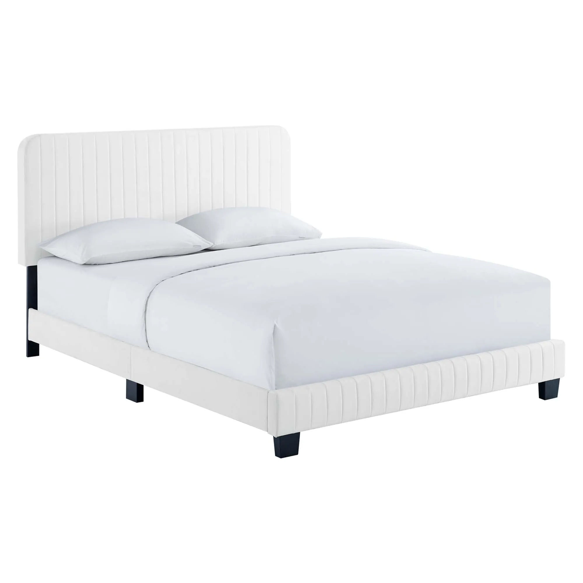 Celine  Channel Tufted Performance Velvet  Platform Bed