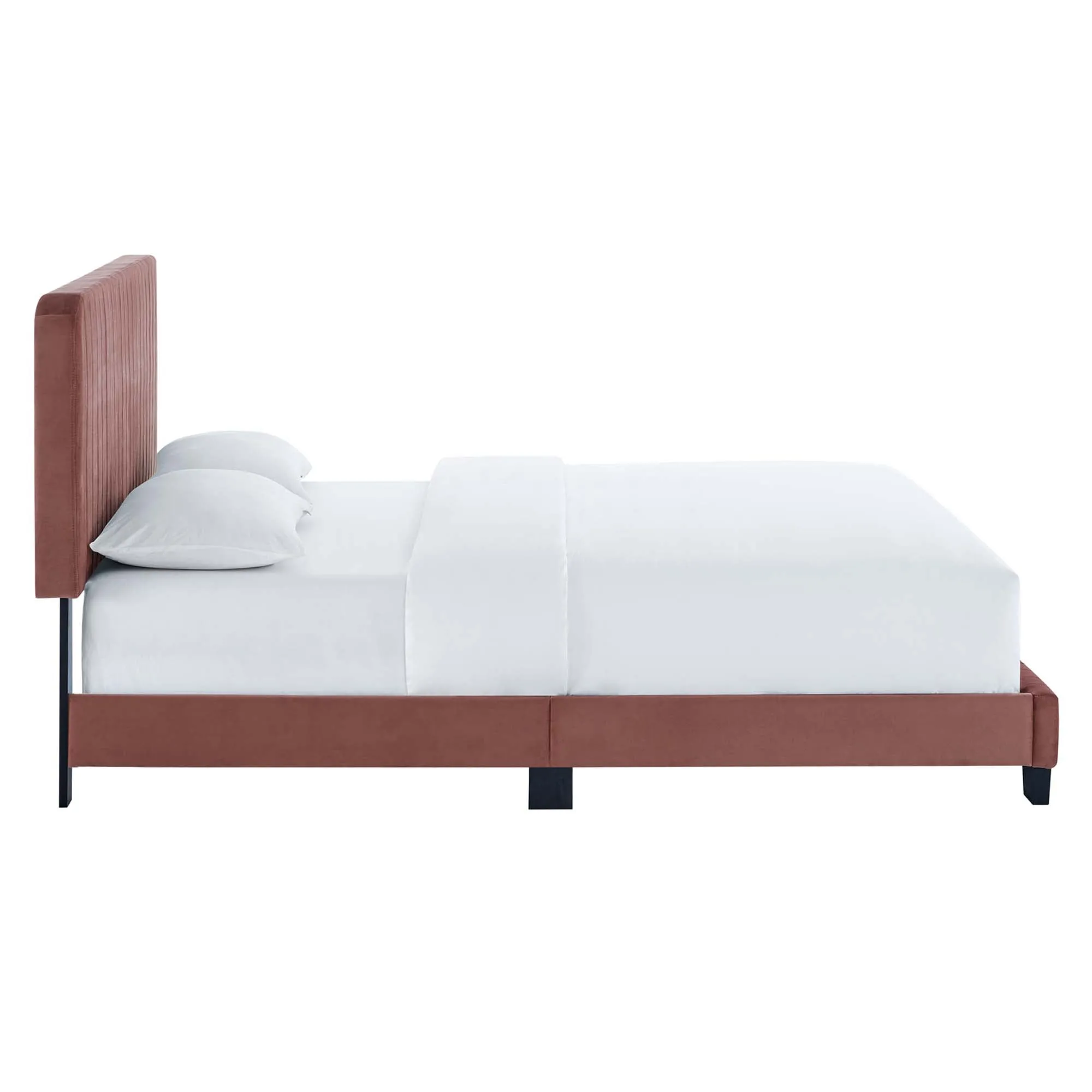 Celine  Channel Tufted Performance Velvet  Platform Bed