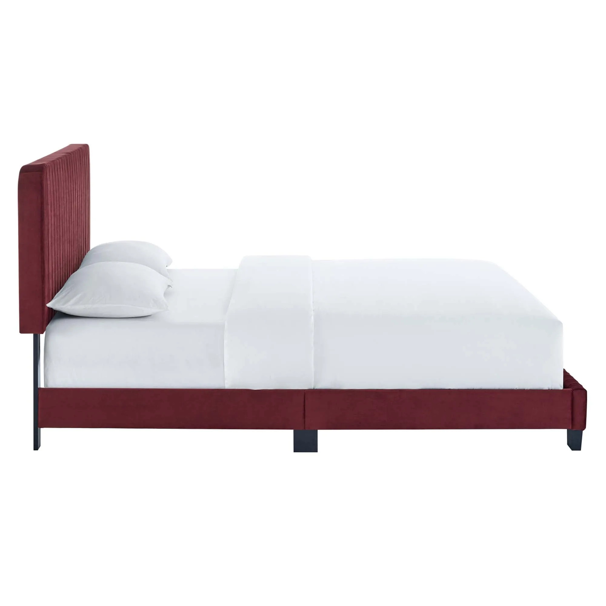 Celine  Channel Tufted Performance Velvet  Platform Bed