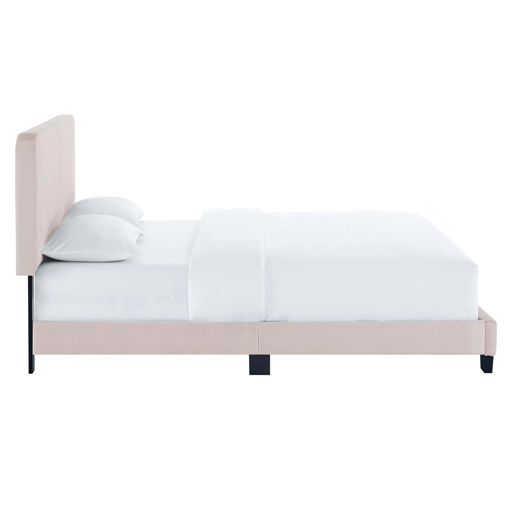 Celine  Channel Tufted Performance Velvet  Platform Bed