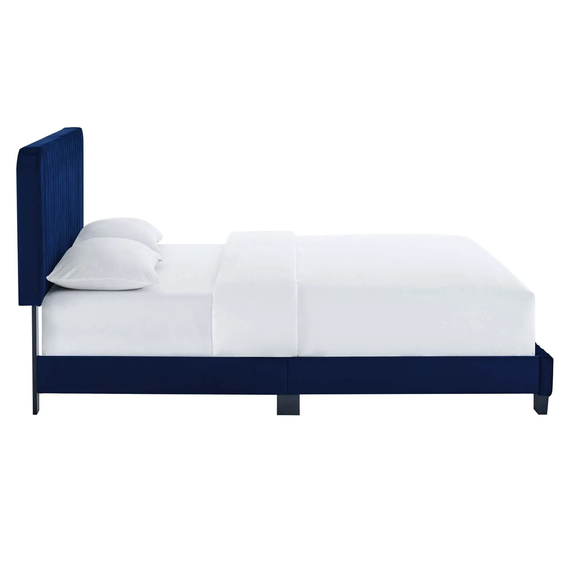 Celine  Channel Tufted Performance Velvet  Platform Bed