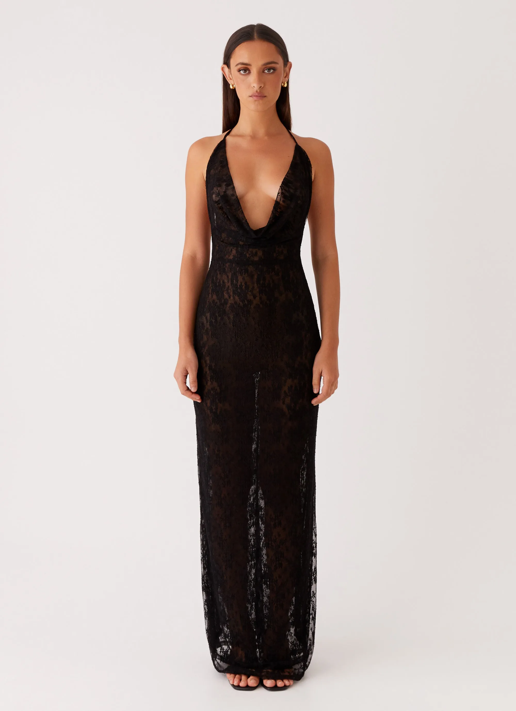 Champagne Coastline Maxi Dress - Black